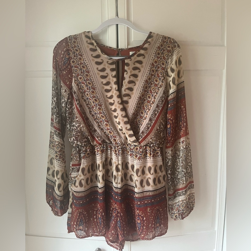 Paisley Longsleeve Romper